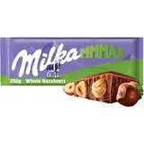 Milka Wholenut mliečna čokoláda z alpského mlieka s celými jadrami lieskových orechov 250 g