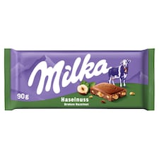 Milka Hazelnut mliečna čokoláda z alpského mlieka s drvenými jadrami lieskových orechov 90 g