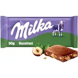 Milka Hazelnut mliečna čokoláda z alpského mlieka s drvenými jadrami lieskových orechov 90 g