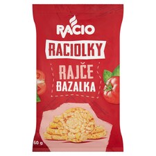 Racio Raciolky Minichlebíčky kukuričné s príchuťou paradajky a bazalky 60 g