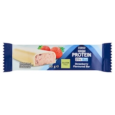 High Protein proteínová tyčinka s jahodovou príchuťou máčaná v bielej poleve 60 g