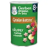 GERBER Organic chrumky s banánom a malinami 35 g
