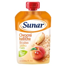 Sunar kašička ovocná kapsička broskyňa, jablko, ovsené vločky 6m+, 120 g