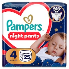 Pampers Nočné Plienkové Nohavičky Veľkosť 4, 25 Plienok, 9kg-15kg