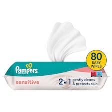 Pampers Sensitive Detské Vlhčené Obrúsky, 1 ks Balení po 80 Obrúskov  Detských Vlhčených Obrúskov