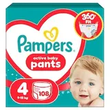 Pampers Active Baby Plienkové Nohavičky Veľkosť 4, 108 Plienok, 9kg-15kg