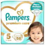 Pampers Premium Care Veľkosť 5, 58 Plienok, 11kg-16kg