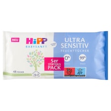 HiPP Babysanft Ultra Sensitiv čistiace vlhčené obrúsky 5 x 48 ks