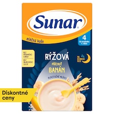 Sunar mliečna ryžová kaša na dobrú noc banánová 210 g