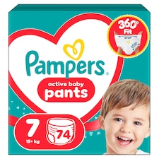 Pampers Active Baby Plienkové Nohavičky Veľkosť 7, 74 Plienok, 15kg+