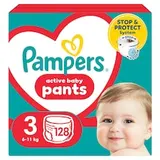 Pampers Active Baby plienkové nohavičky veľkosť 3, 128 plienok, 6kg-11kg