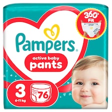 Pampers Active Baby Plienkové Nohavičky Veľkosť 3, 76 Plienok, 6kg-11kg