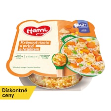 HAMI zeleninový tanierik Krémové rizoto s mrkvou, kuracím a hráškom 230g