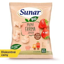 Sunar BIO detské chrumky mini farma jahoda 10m+, 18 g