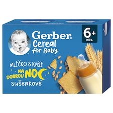 GERBER Cereal mliečko s kašou sušienkové 2 x 200 ml