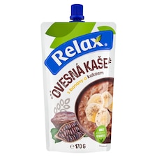 Relax Ovsená kaša s banánom, jablkom, jogurtom a s prídavkom kakaa 170 g