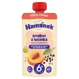 Hamánek Dojčenská výživa jablko, broskyňa, čierna baza 100 g