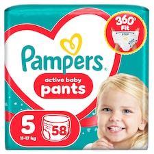Pampers Active Baby Plienkové Nohavičky Veľkosť 5, 58 Plienok, 11kg-17kg
