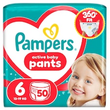 Pampers Active Baby Plienkové Nohavičky Veľkosť 6, 50 Plienok, 13kg-19kg