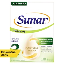 Sunar Sensitive 3, batoľacie mlieko 500 g