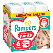 Pampers Active Baby Plienkové Nohavičky Veľkosť 6, 120 Plienok, 13kg-19kg