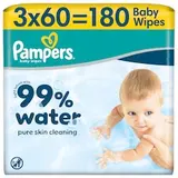 Pampers 99 % Vody Detské Vlhčené Obrúsky, 3 ks Balení po 60 Obrúskov  Detských Vlhčených Obrúskov