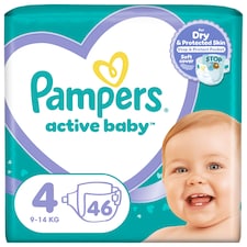 Pampers Active Baby veľkosť 4, 46 plienok, 9kg-14kg