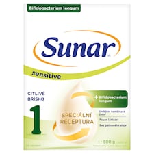 Sunar Sensitive 1, počiatočné dojčenské mlieko 500 g