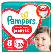 Pampers Active Baby Plienkové Nohavičky Veľkosť 8, 38 Plienok, 17kg+