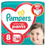 Pampers Active Baby Plienkové Nohavičky Veľkosť 8, 38 Plienok, 17kg+