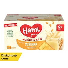 HAMI Mliečko s kašou s príchuťou sušienka vanilka 4x250 ml