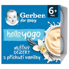 GERBER hello yogo mliečny dezert s príchuťou vanilky 4 x 100 g