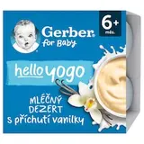 GERBER hello yogo mliečny dezert s príchuťou vanilky 4 x 100 g