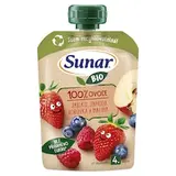 Sunar BIO ovocná kapsička Jablko, jahoda, čučoriedka, malina 4m+, 100 g