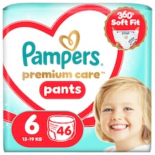 Pampers Premium Care Plienkové Nohavičky Veľkosť 6, 46 Plienok, 13kg-19kg