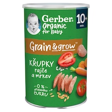 GERBER Organic chrumky s rajčinami a mrkvou 35 g