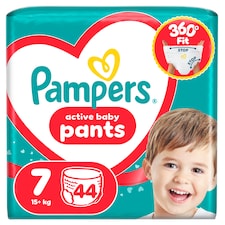 Pampers Active Baby Plienkové Nohavičky Veľkosť 7, 44 Plienok, 15kg+