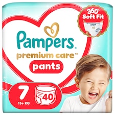 Pampers Premium Care Plienkové Nohavičky Veľkosť 7, 40 Plienok, 15kg+