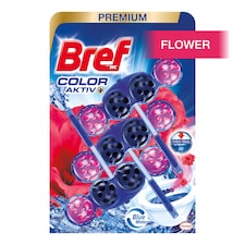 Bref Color Aktiv Flower tuhý WC blok 3 x 50 g
