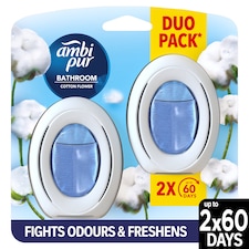Ambi Pur Bathroom Cotton Fresh,Nepretržitý Osviežovač Vzduchu,Odstránenie A Prevencia Zápachu,2Kusov