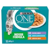 Purina ONE Indoor kapsičky pre mačky kuracie, tuniak, teľacie v šťave 12 x 85 g