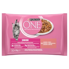 Purina ONE Junior kapsičky pre mačiatka losos v šťave 4 × 85 g