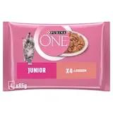 Purina ONE Junior kapsičky pre mačiatka losos v šťave 4 x 85 g