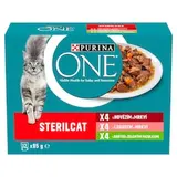 Purina ONE Sterilised kapsičky pre mačky hovädzie, losos, morčacie v šťave 12 x 85 g