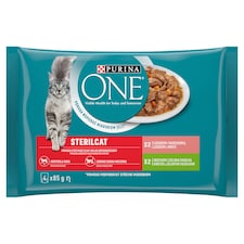 Purina ONE Sterilised kapsičky pre mačky morka, losos v šťave 4 × 85 g