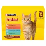 Friskies kapsičky pre mačky hovädzie, kura, morské ryby, treska v šťave 12 x 85 g