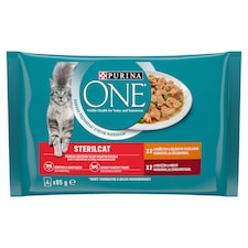 Purina ONE Sterilised kapsičky pre mačky kura, hovädzie v šťave 4 × 85 g