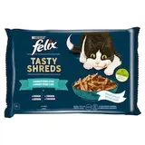 Felix Tasty Shreds kapsičky pre mačky losos, tuniak v šťave 4 x 80 g