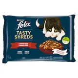 Felix Tasty Shreds kapsičky pre mačky hovädzie, kura v šťave 4 x 80 g