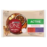 Purina ONE Mini Dog Active kapsičky pre psov hovädzie, kačica v šťave 4 × 85 g